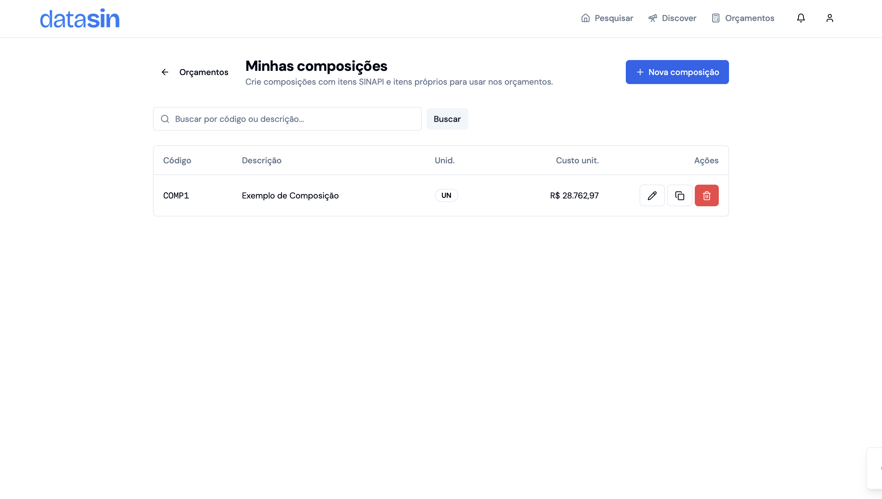 Figura 11 — Lista Minhas composições